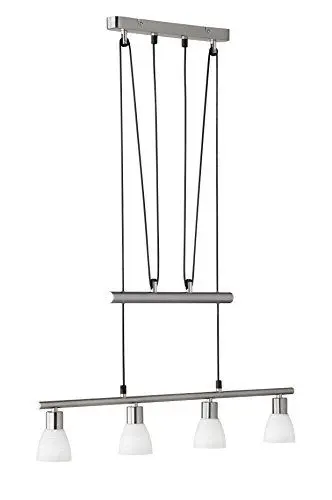 Produktbild: Trio Leuchten LED-Pendelleuchte Carico, nickel matt / chrom, Glas weiß gewischt 371510407