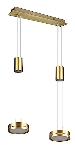 Produktbild: Trio Leuchten LED Pendelleuchte Franklin 326510208, Metall Messing matt, inkl. 2x 9 Watt LED, Switch Dimmer