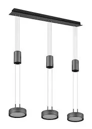 Produktbild: Trio Leuchten LED Pendelleuchte Franklin 326510342, Metall Anthrazit, inkl. 2x 9 Watt LED, Switch Dimmer