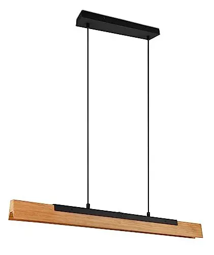 Produktbild: Trio Leuchten LED Pendelleuchte Kerala 341610132, Metall Schwarz matt, Holz naturbelassen, inkl. 25 Watt LED, Switch Dimmer