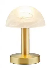 Produktbild: Trio Leuchten LED Tischleuchte Fynn II 599110108, Metall Messing matt, Glas alabasterfarbig weiß, inkl. 1x E14 4.9 Watt LED, Touch-Me-Funktion (4-fach schaltbar, 3 Helligkeitsstufen), Höhe 21cm