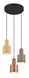 Produktbild: Trio Leuchten Pendelleuchte Agudo 319430317, Metall Schwarz matt, Schirm Metall Coffee/Beige/Taupe, exkl. 3x E27