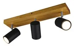 Produktbild: Trio Leuchten Spotbalken Marley 812400332, Metall Schwarz matt, Holz, exklusiv 3x GU10