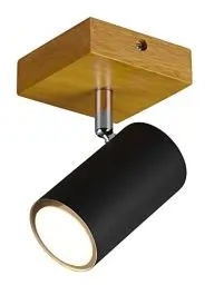 Produktbild: Trio Leuchten Spotleuchte Marley 812400132, Metall Schwarz matt, Holz, exklusiv 1x GU10, Flex Connect