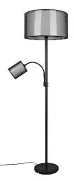 Produktbild: Trio Leuchten Stehleuchte Burton 411400232, Metall Schwarz matt, Schirm Stoff weiß, exkl. 1x E27 & 1x E14