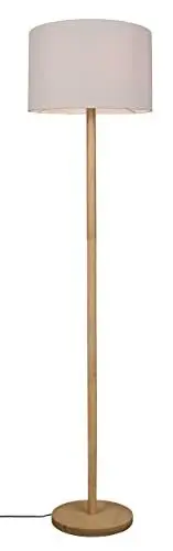 Produktbild: Trio Leuchten Stehleuchte Korba 401200101, Holz natur, Stoffschirm weiß, exklusiv Leuchtmittel 1x E27, Naturbelassen