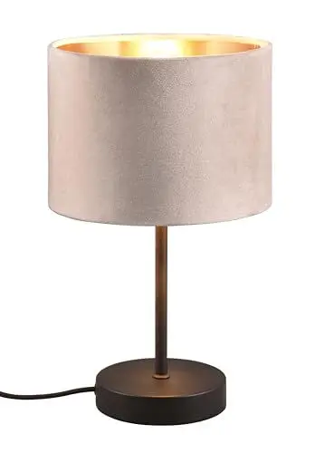 Produktbild: Trio Leuchten Tischleuchte Julieta 519000144, Metall Schwarz matt, Schirm Samt Beige/goldfarbig, exkl. 1x E27
