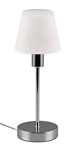 Produktbild: Trio Leuchten Tischleuchte Luis II 595700106, Metall Chrom, Glas weiß satiniert, exkl. 1x E14, On/Off Touch