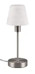 Produktbild: Trio Leuchten Tischleuchte Luis II 595700107, Metall Nickel matt, Glas alabasterfarbig weiß, exkl. 1x E14, On/Off Touch
