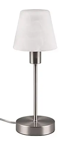 Produktbild: Trio Leuchten Tischleuchte Luis II 595700107, Metall Nickel matt, Glas alabasterfarbig weiß, exkl. 1x E14, On/Off Touch