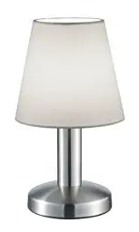 Produktbild: Trio Leuchten Tischleuchte Mats II 599700101, Metall Nickel matt, Stoffschirm weiß, exkl. 1x E14, On/Off Touch