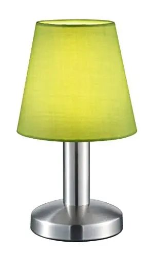 Produktbild: Trio Leuchten Tischleuchte Mats II 599700115, Metall Nickel Matt, Stoffschirm Grün, Exkl. 1x E14, On/Off Touch, Schirm Grün