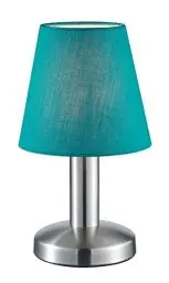 Produktbild: Trio Leuchten Tischleuchte Mats II 599700119, Metall Nickel matt, Stoffschirm türkis, exkl. 1x E14, On/Off Touch, Schirm Türkis