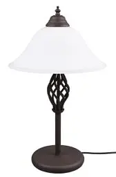 Produktbild: Trio Leuchten Tischleuchte Rustica 501000224, Metall rostfarbig, Glas weiß matt, exklusiv 2x E14