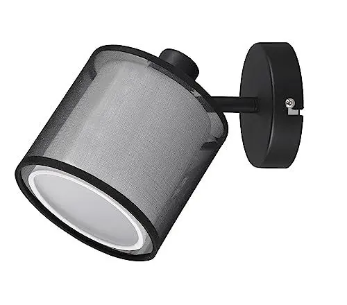 Produktbild: Trio Leuchten Wandspot Burton 811400132, Metall Schwarz matt, Schirm Stoff weiß, exkl. 1x E14