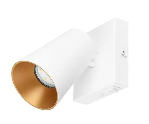 Produktbild: Trio Leuchten Wandspot Sharp 817170131, Metall Weiß matt, Cover goldfarbig/weiß, exkl. 1x GU10