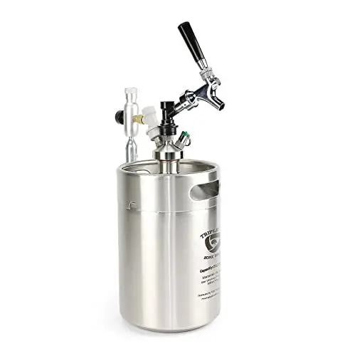 Produktbild: Triplej Mini 304 Edelstahl-Fass Craft Bierspender Kugelverschluss Kit (5L Standard Silber)