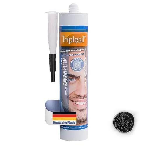 Produktbild: Triplesil Premium Silikon Dichtstoff –1x310 ml schwarz Silikon für Sanitär und Außenbereich-Wasserdichte Dichtmasse-silicone sealant for outdoor and indoor-Sanitary & construction(1x schwarz)