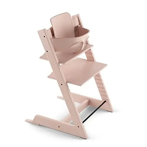 Produktbild: Tripp Trapp Hochstuhl von Stokke mit Baby Set, Serene Pink aus Buchenholz - Verstellbarer, anpassbarer Stuhl für Kleinkinder, Kinder & Erwachsene