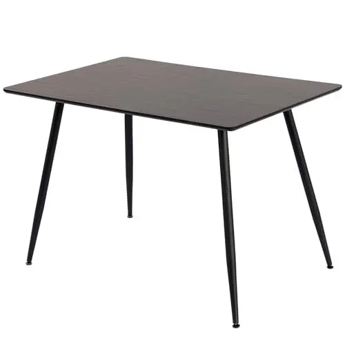 Produktbild: TRISENS Esstisch Tischplatte mit Holzmaserung Küchentisch Esszimmertisch Speisetisch Tisch Esszimmer Küche 115x75 MDF Metallrahmen, Farbe:Dunkelbraun