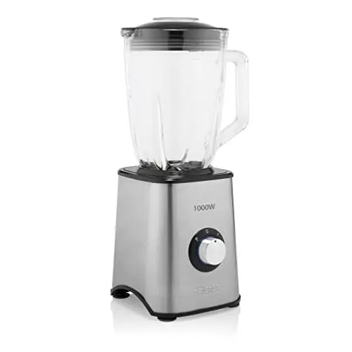 Produktbild: Tristar BL-4471 Mixer - 1,5-Liter-Glaskrug - 1000 Watt - Gehäuse aus Edelstahl, Black And Metalic