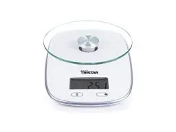Produktbild: Tristar KW-2445 Küchenwaage Maximale Tragkraft: 5 kg Gehärtete Glasplatte, Glas, weiß