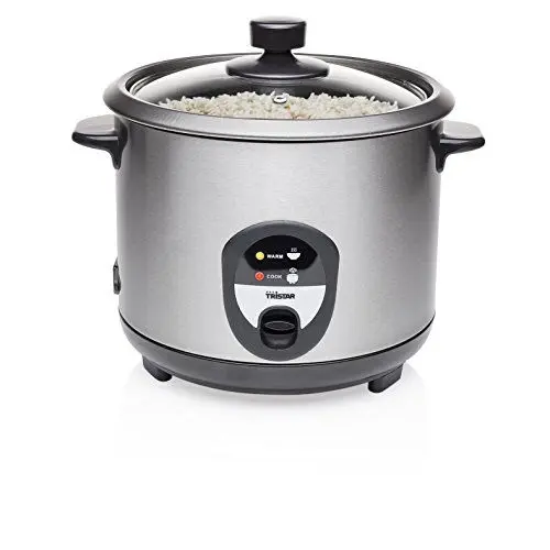 Produktbild: Tristar Reiskocher, 1,5 Liter, Reis für bis zu 10 Personen ohne Anbrennen, Mit Warmhaltefunktion, 500W, Edelstahl, RK-6127, Silver