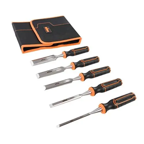 Produktbild: Triton 823149 Stechbeitel, 5-teilig Satz Twcs5: 6, 12, 19, 25 und 32 mm, Schwarz-Orange