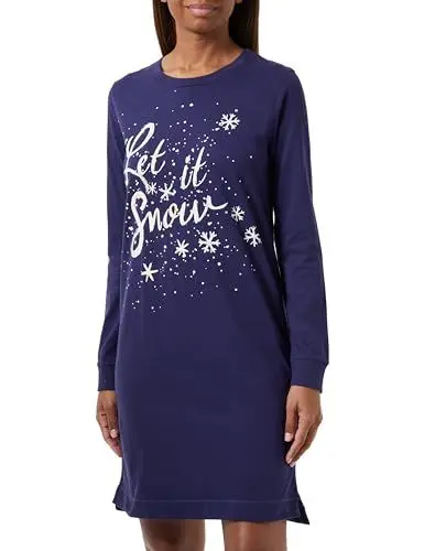 Produktbild: Triumph Damen Winter Moments NDK X Night shirt, BLUE - LIGHT COMBINATION, 44