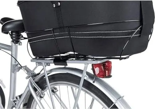 Produktbild: TRIXIE Fahrradkorb Long für Hunde bis 8 kg 29 × 49 × 60 cm - langer Hundefahrradkorb für den Gepäckträger - mit stabilem Metallrahmen, weicher Polsterung und Netzabdeckung, 13110