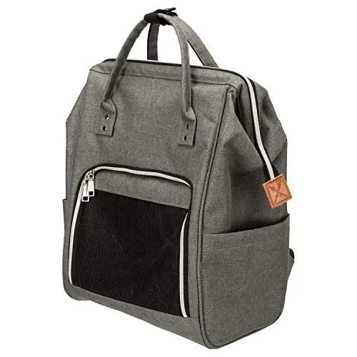 Produktbild: TRIXIE Hunde-Rucksack AVA - Metallverstärkung für Formstabilität - von Oben und vorne zu öffnen - Außentaschen - Kurzleine - herausnehmbare Bodenplatte - 32 x 42 x 20 cm - bis 10 kg - 28840