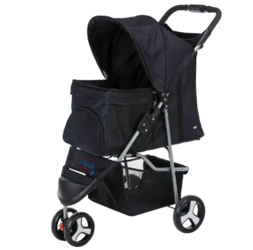 Produktbild: TRIXIE Buggy für Hunde, 47 × 100 × 80 CM, 4,6 kg - extra leicht, schwarz, bis 11 kg belastbar - 28958