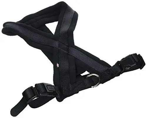 Produktbild: TRIXIE Premium Touren-Geschirr Größe M: Brustumfang 45–80 cm/25 mm in schwarz - sportliches Hundegeschirr mit angenehmer Vliespolsterung, stufenlos verstellbar für mittelgroße Hunde, 203901