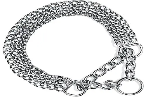 Produktbild: TRIXIE Zug-Stopp-Kettenhalsband Größe M–L: Halsumfang 45 cm/2,5 mm in silber - stabiles Kettenhalsband 3-reihig für mittelgroße bis große Hunde, verchromt, leicht zu reinigen, 2265