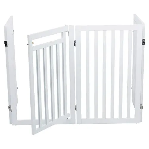 Produktbild: Trixie 39363 Hunde-Absperrgitter, 4-teilig, mit kleiner Tür, 60–160 × 81 cm, weiß