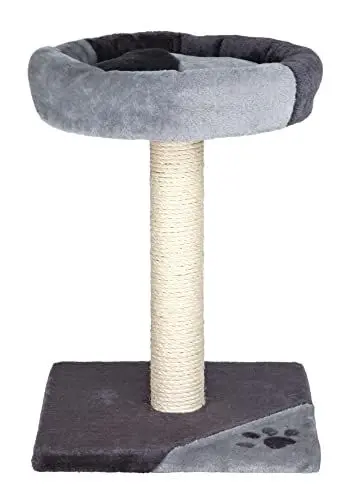 Produktbild: TRIXIE Kratzbaum Tarifa 52 cm in grau/schwarz – kleiner Katzenbaum für junge & kleine Katzen mit gemütlicher Liegefläche, komfortabel & stabil – 43712