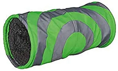 Produktbild: Trixie 6284 Kuscheltunnel für Kleintiere, ø 15 × 35 cm, grau/grün