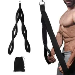 Produktbild: Trizepsseil Kabelzug Fitness, Kabelzug Fitnessgeräte Mit Tragetasche, trizeps trainingsgerät verwendet für latzug Und Erhöhen Sie die Kraft des Oberkörpers, Geeignet trizeps Krafttraining (Black)