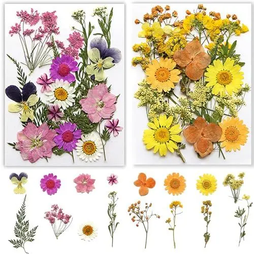 Produktbild: Trockenblumen, Getrocknete Blumen, Trockenblumen Zum Basteln Trockenblumen Klein Trockenblumen Set ​für DIY Epoxidharz Scrapbook Zubehör Handgemachte Heimdekoration Hochzeit (A+B)