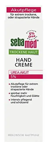 Produktbild: Trockene Haut Handcreme 5% Urea Akut 75 ml, lindert spürbar Spannungsgefühl, Rauheit und Rissigkeit und hilft, die natürliche Feuchtigkeitsbalance wieder herzustellen