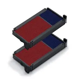 Produktbild: Trodat Ersatzkissen 6/4912/2 für den Office Printy Textstempel – Stempelfarbe blau-rot, 2er-Pack, 312660, 5.6 x 2.8 x 1 cm