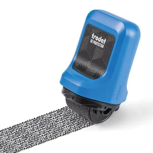 Produktbild: Trodat ID Protector Tintenroller (blau) – Datenschutz Rollstempel um Namen, Adressen uvm unkenntlich zu machen