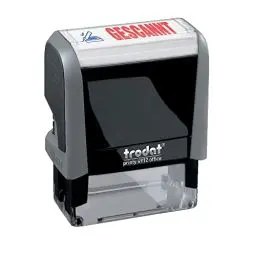 Produktbild: Trodat Office Printy 4912 selbstfärbender Textstempel, Text GESCANNT, Abdruckfarbe blau-rot, 47 x 18 mm