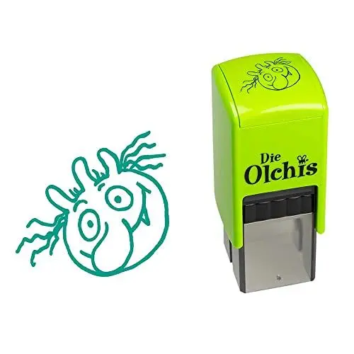 Produktbild: Trodat Olchi Junge Stempel für Kinder, Stempelset zum spielerischen Händewaschen – 1 Motiv, Sprachneutral, Selbstfärbend, dermatologisch getestet, 20 x 20 mm, Abdruck Grün, inklusive Stempelpass