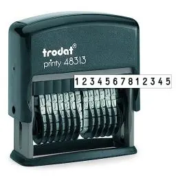 Produktbild: Trodat Printy 48313 Selbstfärbender Nummernstempel mit 13 Stellen, 3.8mm, Stempelfarbe schwarz, 44 x 4 mm
