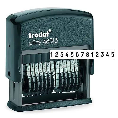 Produktbild: Trodat Printy 48313 Selbstfärbender Nummernstempel mit 13 Stellen, 3.8mm, Stempelfarbe schwarz, 44 x 4 mm