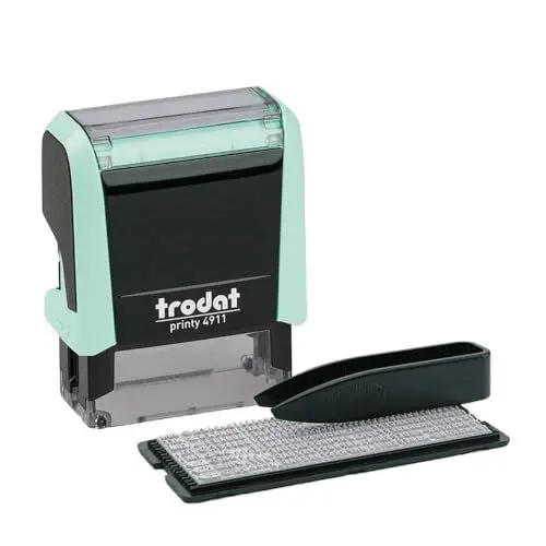 Produktbild: Trodat Selbstfärbender Stempel zum Selbermachen — Printy 4911 Pastellgrün — 3 Zeilen, schwarzer Druck, 38 x 14 mm, Pastell Grün