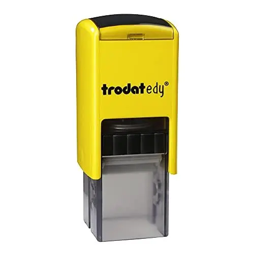 Produktbild: Trodat edy FIX Motivationsstempel für Lehrer und Pädagogen, Stempelset zum Motivieren – 1 Motiv Biene FLEIßIG, Deutsch, Gehäuse Gelb, Abdruck Schwarz, Selbstfärbend, 20 x 20 mm