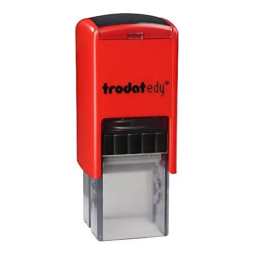 Produktbild: Trodat edy FIX Motivationsstempel für Lehrer und Pädagogen, Stempelset zum Motivieren – 1 Motiv Drache DRACHENSTARK, Deutsch, Gehäuse Rot, Abdruck Rot, Selbstfärbend, 20 x 20 mm