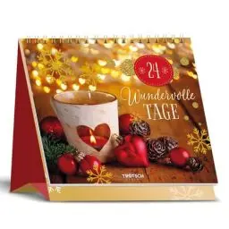 Produktbild: TRÖTSCH – Aufstell Adventskalender „24 wundervolle Tage“ | Weihnachtskalender mit 24 besinnlichen Bildern & Weisheiten: Dekorativer Adventskalender mit goldveredeltem Cover